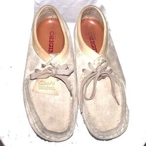 Clarks Original Wallabees Comfort Shoes Tan Womens Size 7M Rubber Sole